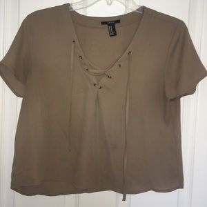 A t- shirt with cuts in the front